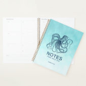 Blauwe nautische octopus planner (Display)