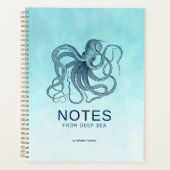Blauwe nautische octopus planner (Voorkant)