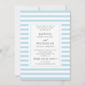 Blauwe nautische strepen. Gestreept verlovingsfees Kaart (Voorkant)