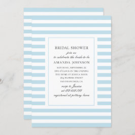 Blauwe nautische strepen. gestreept vrijgezellenfe kaart