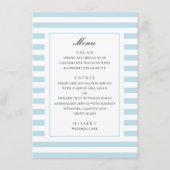 Blauwe nautische strepen. Moderne gestreepte bruil Menu (Voorkant)