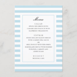 Blauwe nautische strepen. Moderne gestreepte bruil Menu