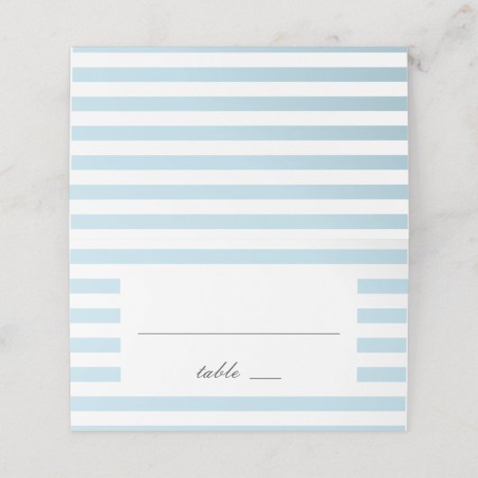 Blauwe nautische strepen. Moderne gestreepte bruil Plaatskaartje (Buitenkant ongevouwen)