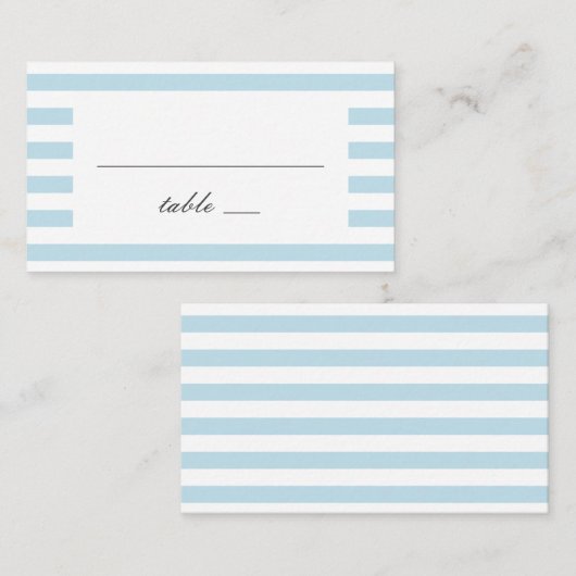 Blauwe nautische strepen. Moderne gestreepte bruil Plaatskaartje (Voorkant / Achterkant)