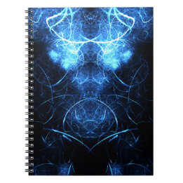 Blauwe Nebula Energie Fractale Kunst Notitieboek
