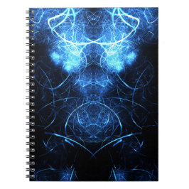 Blauwe Nebula Energie Fractale Kunst Notitieboek
