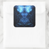 Blauwe Nebula Energie Fractale Kunst Vierkante Sticker (Tas)