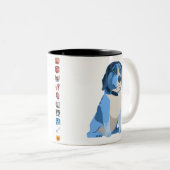 Blauwe Ned-Mok met motestreep Tweekleurige Koffiemok (Voorkant rechts)