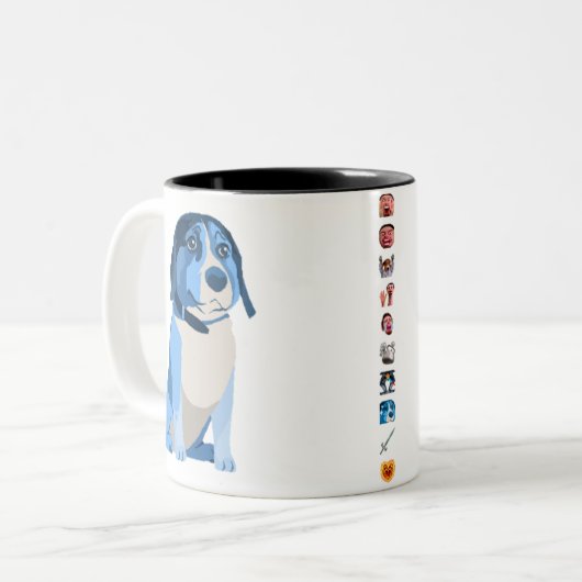 Blauwe Ned-Mok met motestreep Tweekleurige Koffiemok (Voorkant links)