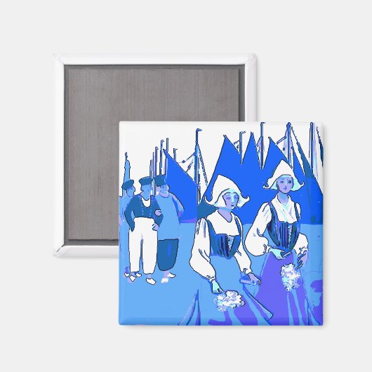 Blauwe Nederlanders, meisjes Magneet (Voorkant / Achterkant)