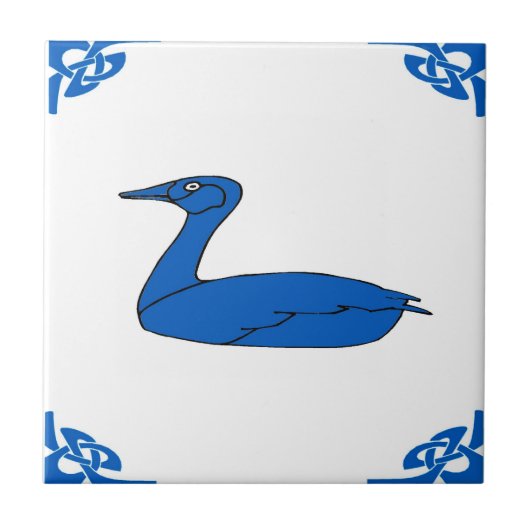Blauwe Nederlandse eend Tegeltje (Voorkant)