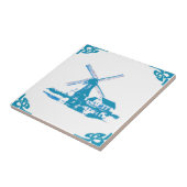 Blauwe Nederlandse Windmill Delft Kijk Tegeltje (Zijkant)