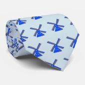 Blauwe Nederlandse Windmill Stropdas (Opgerold)