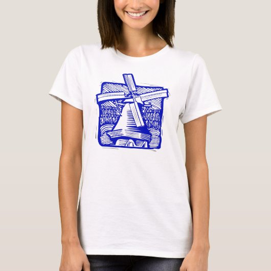 Blauwe Nederlandse Windmill T-shirt (Voorkant)