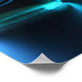 Blauwe Neon Bierflessen Poster (Hoek)