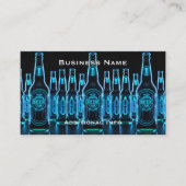 Blauwe Neon Bierflessen Visitekaartje (Voorkant)