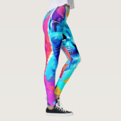 Blauwe Neon Cat in Splatter Leggings (Rechts)
