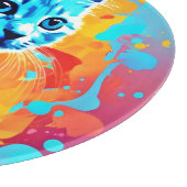 Blauwe Neon Cat in Splatter Snijplank (Hoek)