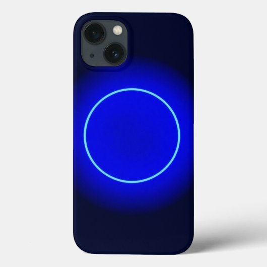 Blauwe neon cirkel valentijn iphone case design (Achterkant)