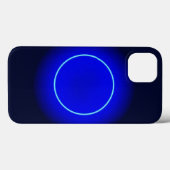 Blauwe neon cirkel valentijn iphone case design (Achterkant (horizontaal))