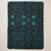Blauwe Neon Cirkels Sherpa Deken (Voorkant)