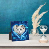 Blauwe Neon Harten & Liefde, Aangepaste Foto van H Fotoplaat (Insitu)