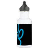 Blauwe Neon Hond Pootafdruk Waterfles (Rechts)