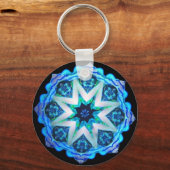 Blauwe neon Kaleido-Star Sleutelhanger (Voorkant)