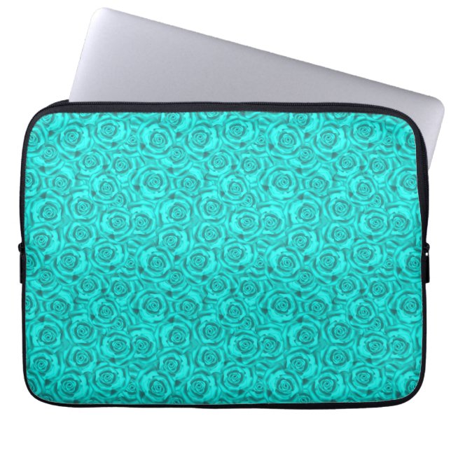 blauwe neon laptop sleeve (Voorkant)