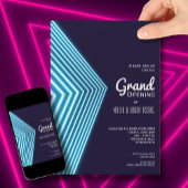 Blauwe Neon Lichten Bedrijf Kaart