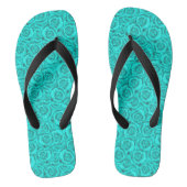 blauwe neon teenslippers (Voetbed)