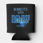 Blauwe neon verjaardag blikjeskoeler (Achterkant)