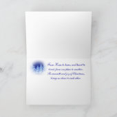 Blauwe neonkerstbomen feestdagen kaart (Binnen)