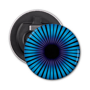 Blauwe neonoptische illusie button flesopener