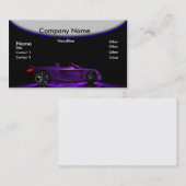 Blauwe neonwagen visitekaartje (Voorkant / Achterkant)