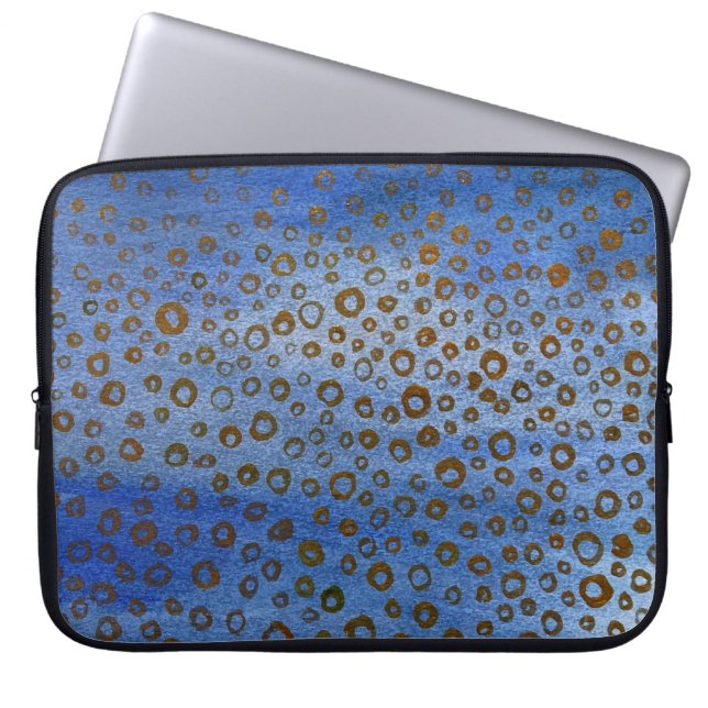 Blauwe Neopreen laptophoes van 15 inch Laptop Sleeve (Voorkant)