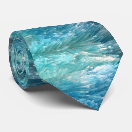 Blauwe nepbont stropdas (Opgerold)