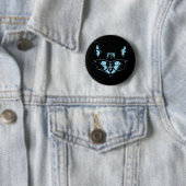 Blauwe nerenkat ronde button 5,7 cm (In situ)