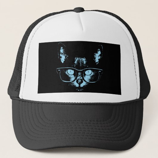 Blauwe nerenkat trucker pet (Voorkant)