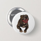 Blauwe neus Pitbull-Button Ronde Button 5,7 Cm (Voorkant /achterkant)