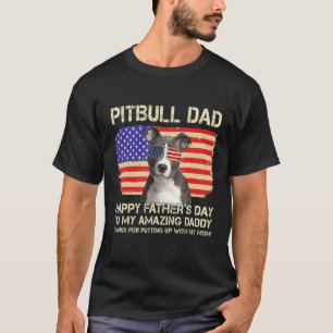 Blauwe Neus Pitbull Vader Fijne Vaderdag Aan Mijn T-shirt