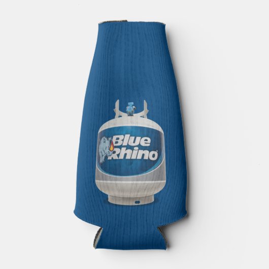 Blauwe neushoornfles koeler (Voorkant)