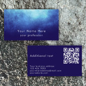 Blauwe Nevel Aangepaste Tekst Cool Modern QR Code Visitekaartje