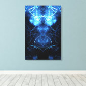 Blauwe Nevel Energie Fractale Kunst Canvas Afdruk (Insitu (Houten vloer))