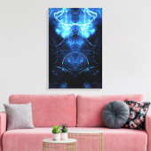 Blauwe Nevel Energie Fractale Kunst Canvas Afdruk (Insitu (Woonkamer))