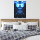 Blauwe Nevel Energie Fractale Kunst Canvas Afdruk (Insitu (Slaapkamer))