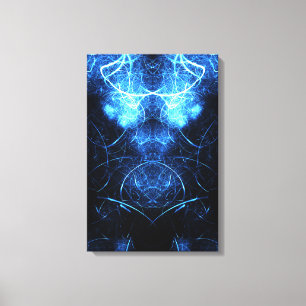 Blauwe Nevel Energie Fractale Kunst Canvas Afdruk