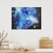 Blauwe nevel horizontaal Poster (Keuken)