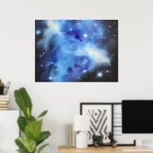 Blauwe nevel horizontaal Poster (Thuiskantoor)