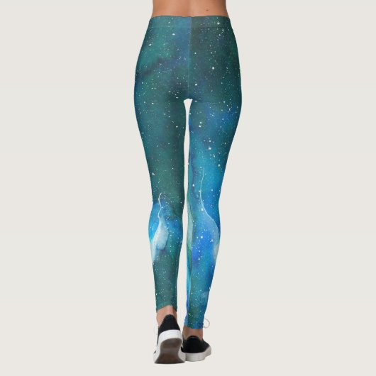 Blauwe nevel Leggings (Achterkant)